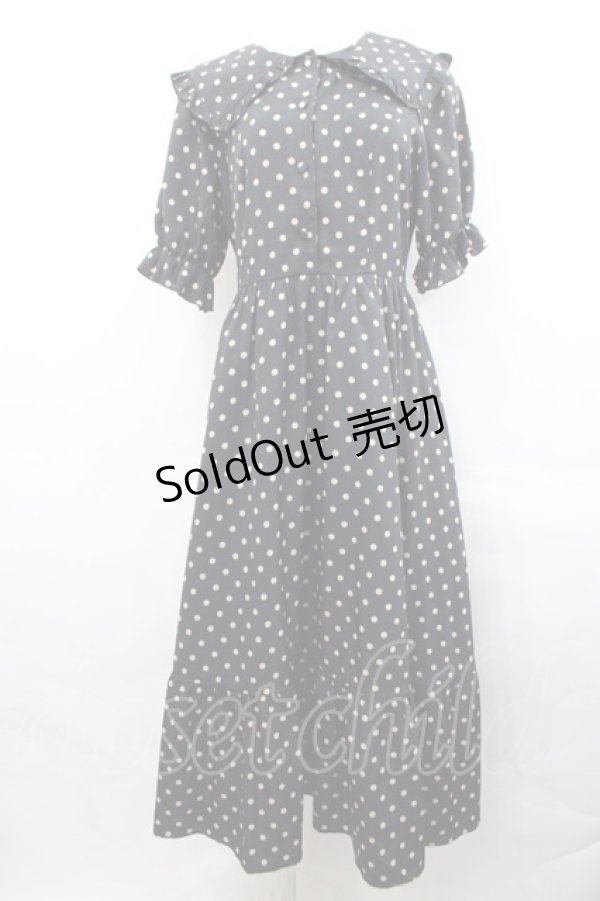 画像1: m petit by misako / 梨地水玉半袖ワンピース M 黒 I-25-07-30-038-LO-OP-HD-ZI (1)