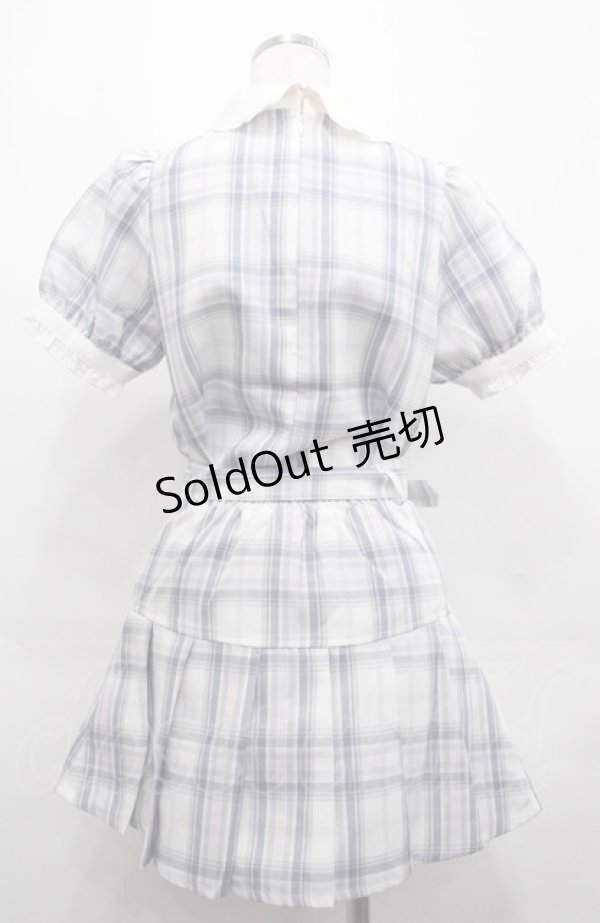 画像2: Honey Cinnamon / ヨークリボンプリーツセットアップ  ブルーＸピンク I-25-08-04-045-LO-OP-HD-ZI (2)