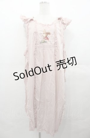 画像: PINK HOUSE / ウィンターフォレストトリート刺繍タブリエ  ピンク I-25-08-04-053-LO-OP-HD-ZS