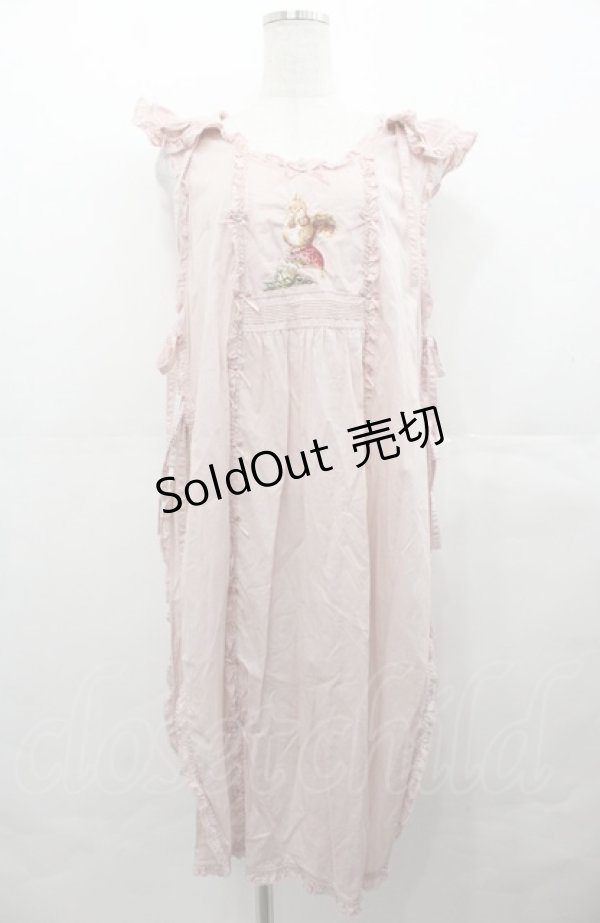 画像1: PINK HOUSE / ウィンターフォレストトリート刺繍タブリエ  ピンク I-25-08-04-053-LO-OP-HD-ZS (1)