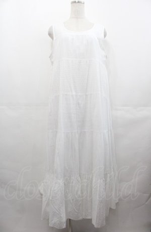 画像: PINK HOUSE / ノースリーブ段切り替えワンピース  ホワイト I-25-08-04-060-LO-OP-HD-ZI