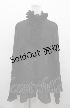 画像: Rozen Kavalier / フリルシースルースナップボタンブラウス  黒 I-25-08-04-007-OO-BL-HD-ZI
