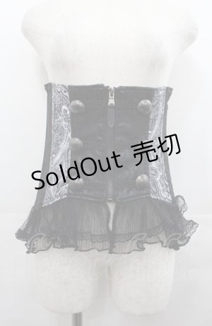 画像: Qutie Frash / 2024-黒龍-コルセット  黒ｘ白 I-25-08-04-093-QU-JA-HD-ZI