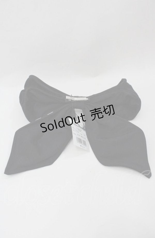 画像2: HIDOLATRAL THEODOL / クソデカリボンクリップ  黒 I-25-08-04-115-PU-AC-HD-ZI (2)