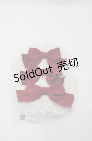 画像: Melody BasKet / トリプルリボンヘアクリップ  レッド I-25-08-04-116-LO-AC-HD-ZI