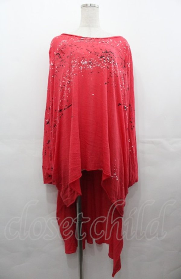 画像1: h.NAOTO / ONIGESHI Long train tunic  赤ｘ黒ｘ白 I-25-08-04-014-HN-TO-HD-ZI (1)