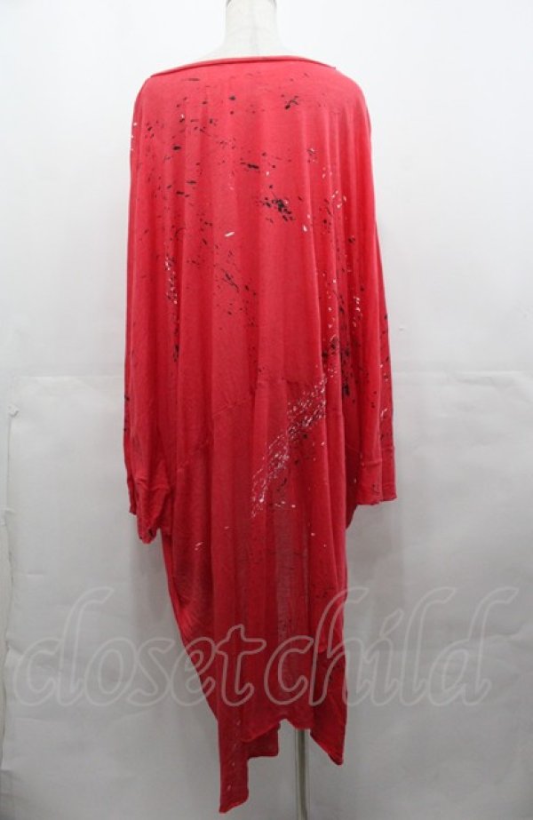 画像2: h.NAOTO / ONIGESHI Long train tunic  赤ｘ黒ｘ白 I-25-08-04-014-HN-TO-HD-ZI (2)