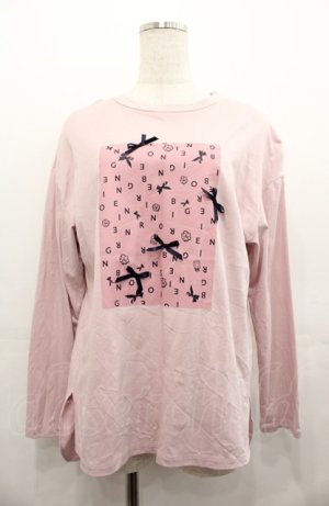 画像: INGEBORG / ランダムロゴワンポイントpt.カットソー 3(9号) ピンク I-25-08-04-024-LO-TS-HD-ZI