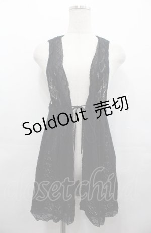 画像: PINK HOUSE / レースニットベスト  ブラック I-25-08-04-025-LO-TO-HD-ZI