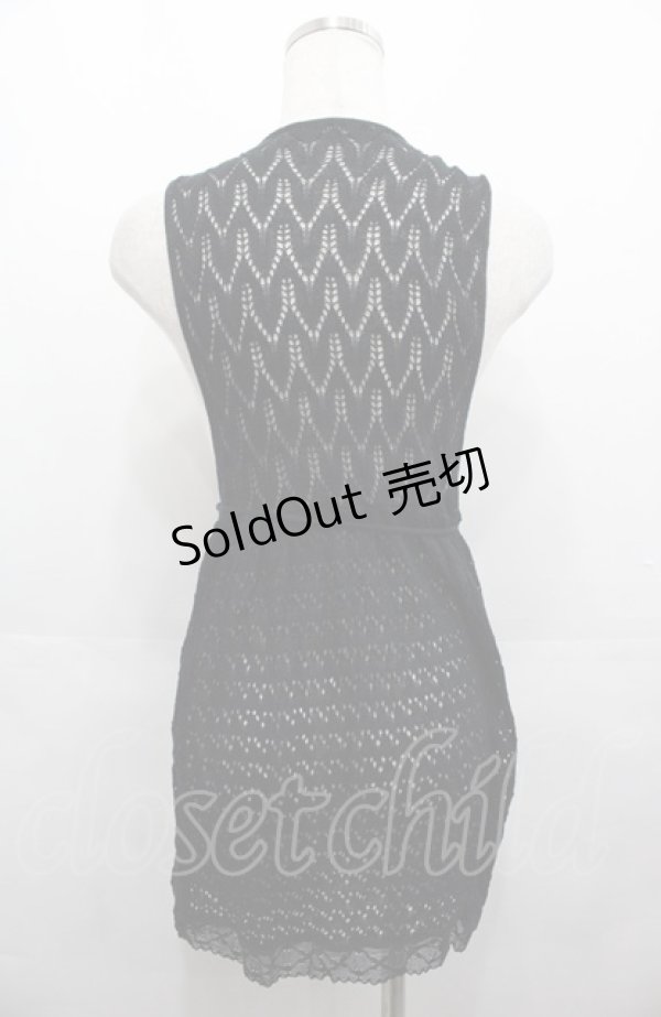 画像2: PINK HOUSE / レースニットベスト  ブラック I-25-08-04-025-LO-TO-HD-ZI (2)