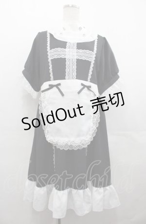 画像: DearMyLove / ナースメイドレースワンピース 3L 黒Ｘ白 I-25-08-04-038-EL-OP-HD-ZI