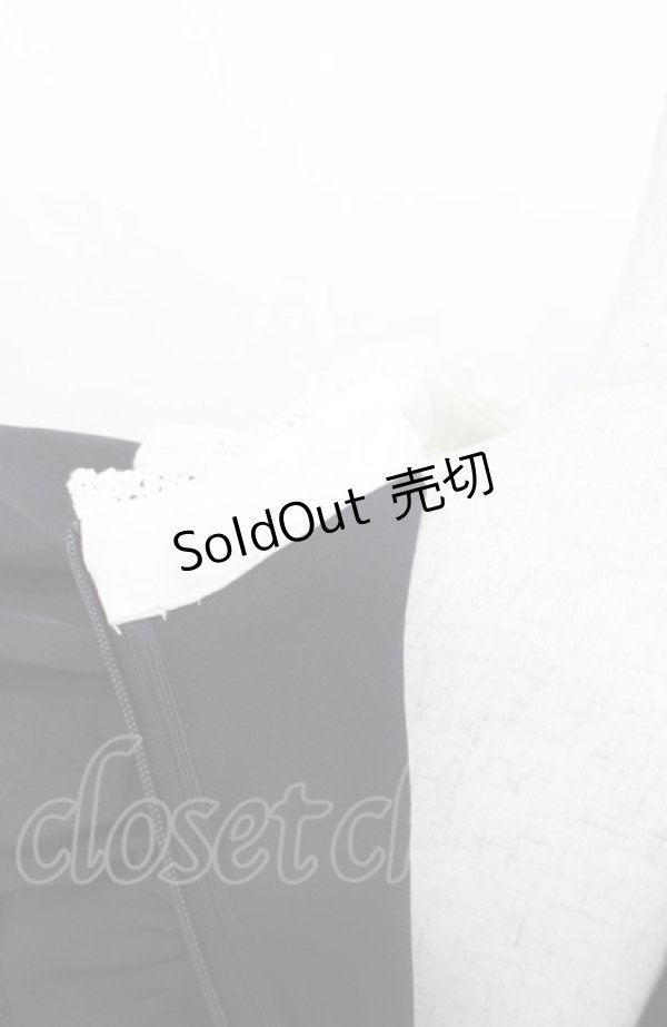 画像3: DearMyLove / フリルサイド編みハイネック半袖ワンピース LL 黒Ｘ白 I-25-08-04-039-EL-OP-HD-ZI (3)