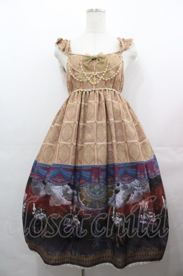 画像1: ALICE and the PIRATES /  運命のアルカナと星が導く FORTUNE TELLERジャンパースカートII  テラ(ベージュ)×白ゴールドレース I-25-08-09-049-PA-OP-HD-ZI (1)