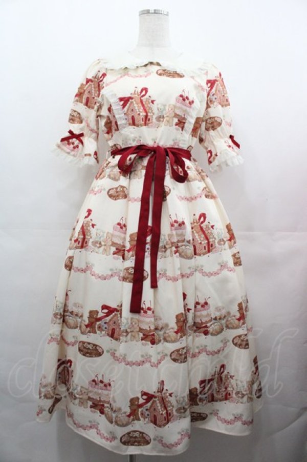 画像1: axes femme kawaii / お菓子の家柄ワンピース M 生成り I-25-08-09-068-AX-BL-HD-ZT497 (1)