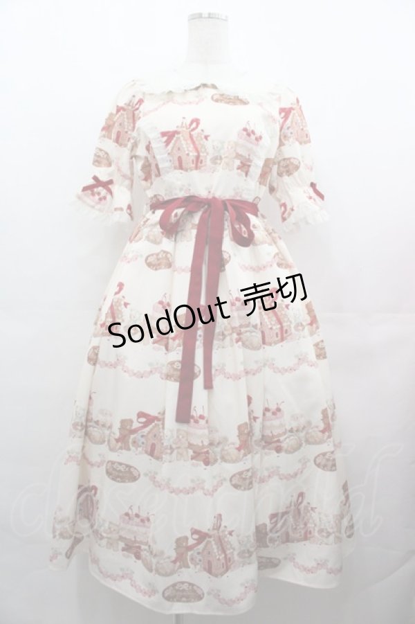 画像1: axes femme Kawaii / お菓子の家柄ワンピース M 生成り I-25-08-09-068-AX-BL-HD-ZH (1)