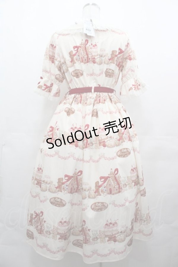 画像2: axes femme Kawaii / お菓子の家柄ワンピース M 生成り I-25-08-09-068-AX-BL-HD-ZH (2)
