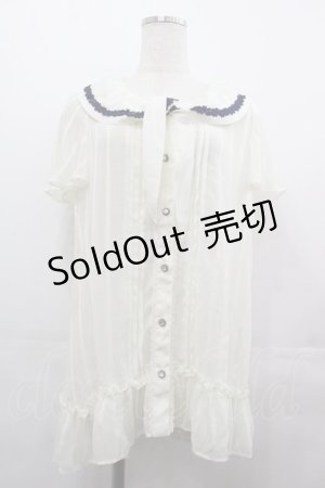 画像: axes femme / Aラインセーラーブラウス  アイボリーＸネイビー I-25-08-09-070-AX-BL-HD-ZI