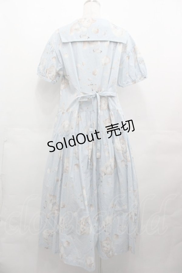 画像2: PINK HOUSE / さざ波とねこプリントミディワンピース  ライトブルー I-25-08-09-076-LO-OP-HD-ZI (2)