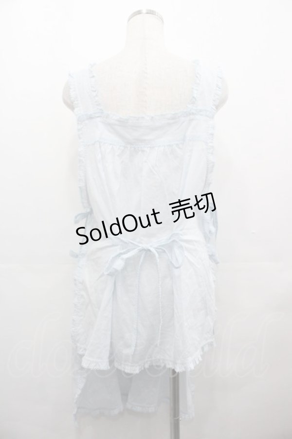 画像2: PINK HOUSE / さざ波とねこ刺繍ローンタブリエ  サックス I-25-08-09-078-LO-TO-HD-ZI (2)