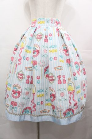 画像: Shirley Temple / フルーツラベルプリントスカート  サックス I-25-08-09-082-ET-SK-HD-ZI