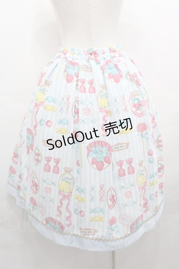 画像2: Shirley Temple / フルーツラベルプリントスカート  サックス I-25-08-09-082-ET-SK-HD-ZI (2)