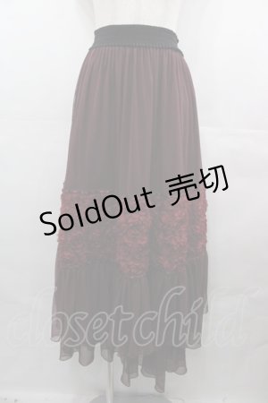 画像: axes femme / シフォンローズチュールスカート  ワイン I-25-08-09-089-AX-SK-HD-ZI
