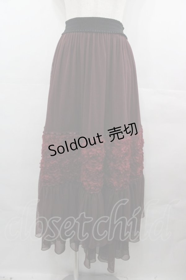 画像1: axes femme / シフォンローズチュールスカート  ワイン I-25-08-09-089-AX-SK-HD-ZI (1)