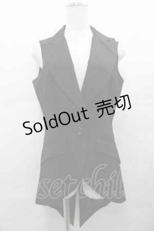 画像: BPN / 1つボタンベスト  黒 I-25-08-09-033-GO-TO-HD-ZI