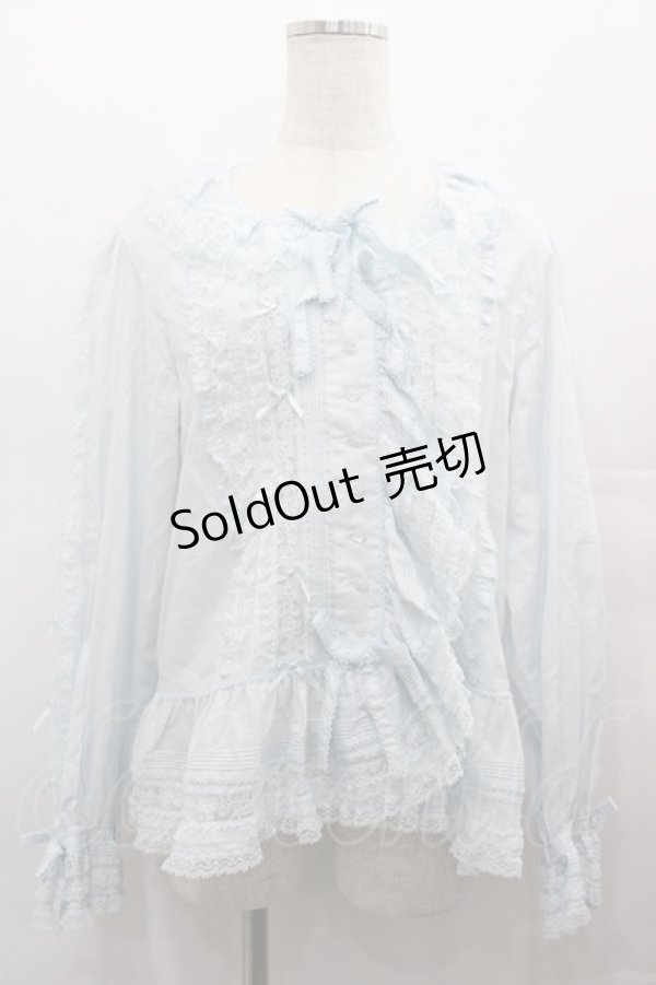 画像1: PINK HOUSE / レース使いオーバーブラウス  サックス I-25-08-09-038-LO-BL-HD-ZI (1)