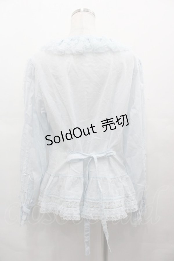 画像2: PINK HOUSE / レース使いオーバーブラウス  サックス I-25-08-09-038-LO-BL-HD-ZI (2)