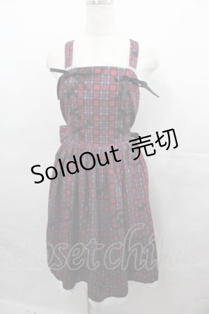 画像: axes femme kawaii / おさんぽテリア柄ジャンスカ  ボルドー I-25-08-13-052-AX-OP-HD-ZT498