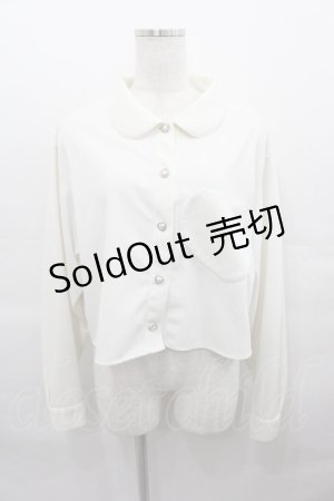 画像: Physical Drop / ハートポケットニットブラウス  白 I-25-08-13-005-LO-BL-HD-ZI