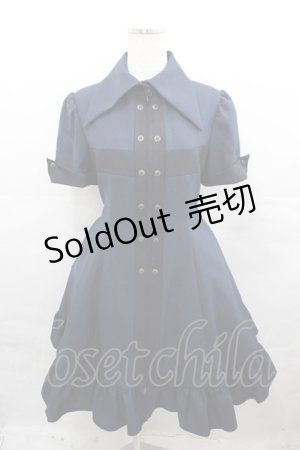 画像: ATELIER BOZ / カレン十字架半袖ワンピース L ネイビー I-25-08-13-058-EL-OP-HD-ZI