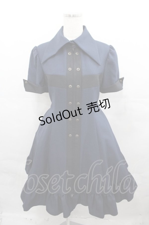 画像1: ATELIER BOZ / カレン十字架半袖ワンピース L ネイビー I-25-08-13-058-EL-OP-HD-ZI (1)