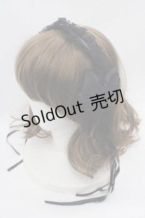 画像: LOLITAその他(お買取対象外) / レースリボンカチューシャ  黒 I-25-08-13-094-LO-AC-HD-ZI