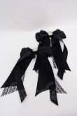 画像1: LOLITAその他(お買取対象外) / ビジューリボンクリップセット  黒Ｘシルバー I-25-08-13-105-LO-AC-HD-ZI (1)