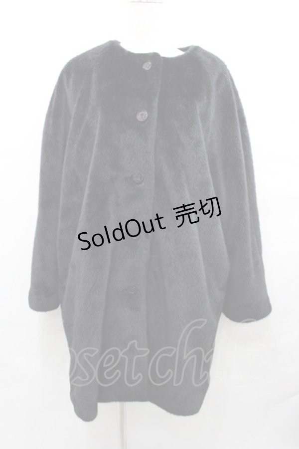 画像1: Moi-meme-Moitie / クロスローズノーカラーファーコート  黒 I-25-08-13-022-MO-CO-HD-ZI (1)