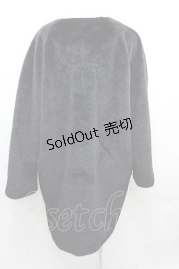 画像2: Moi-meme-Moitie / クロスローズノーカラーファーコート  黒 I-25-08-13-022-MO-CO-HD-ZI (2)