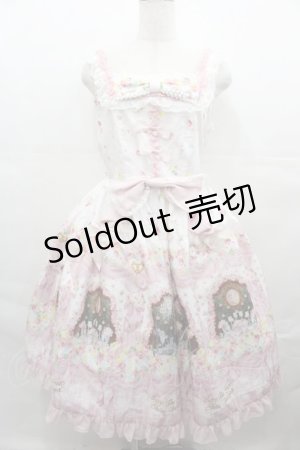 画像: BABY,THE STARS SHINE BRIGHT / 夢色に花舞うPrincess Garden Party柄デコールジャンパースカート  白 I-25-08-13-024-BA-OP-HD-ZI