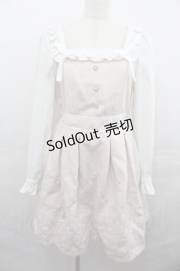 画像1: LIZ LISA / 刺繍スカラップワンピース  ピンクＸ白 I-25-08-13-043-LO-OP-HD-ZI (1)