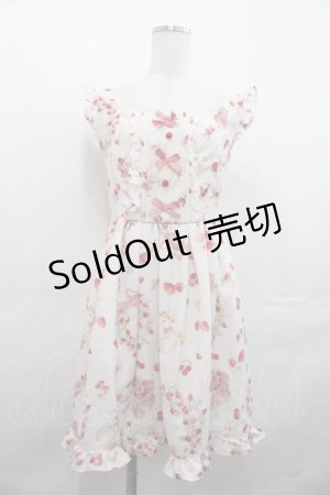 画像: LIZ LISA / ラビットリボン柄ジャンスカ  アイボリーＸ赤 I-25-08-13-044-LO-OP-HD-ZI