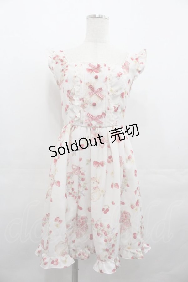 画像1: LIZ LISA / ラビットリボン柄ジャンスカ  アイボリーＸ赤 I-25-08-13-044-LO-OP-HD-ZI (1)