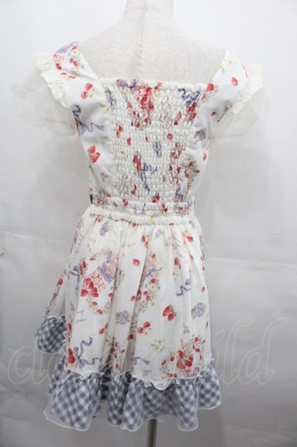 画像2: LIZ LISA / ストロベリーボンボン柄ワンピース  白Ｘ青 I-25-08-13-045-LO-OP-HD-ZI (2)