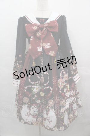 画像: Royal Princess Alice / 絢爛白狐 お狐様セーラーワンピース  黒Ｘ白 I-25-08-15-074-LO-OP-HD-ZI