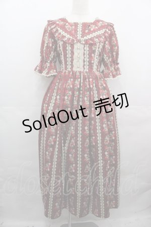 画像: axes femme kawaii / ローズベリーガーデンワンピース M 赤 I-25-08-15-086-AX-OP-HD-ZI