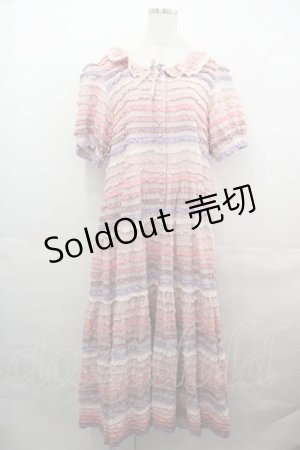 画像: PINK HOUSE / ミックスフリル使いワンピース  ピンク I-25-08-15-094-LO-OP-HD-ZT277