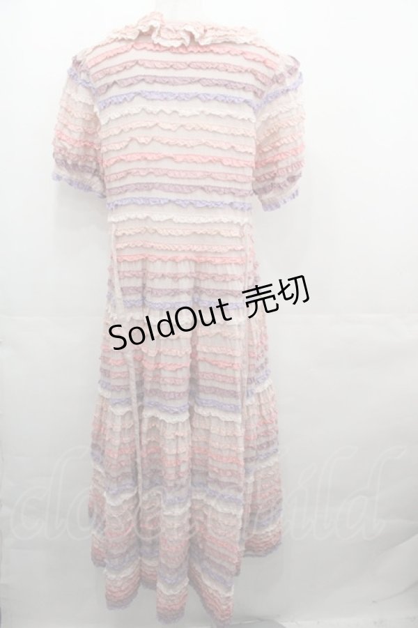 画像2: PINK HOUSE / ミックスフリル使いワンピース  ピンク I-25-08-15-094-LO-OP-HD-ZT277 (2)