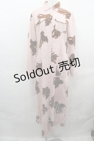 画像: KETTY / うさぎさんついんコーデュロイシャツワンピース  ピンクＸブラウン I-25-08-15-097-EL-OP-HD-ZS