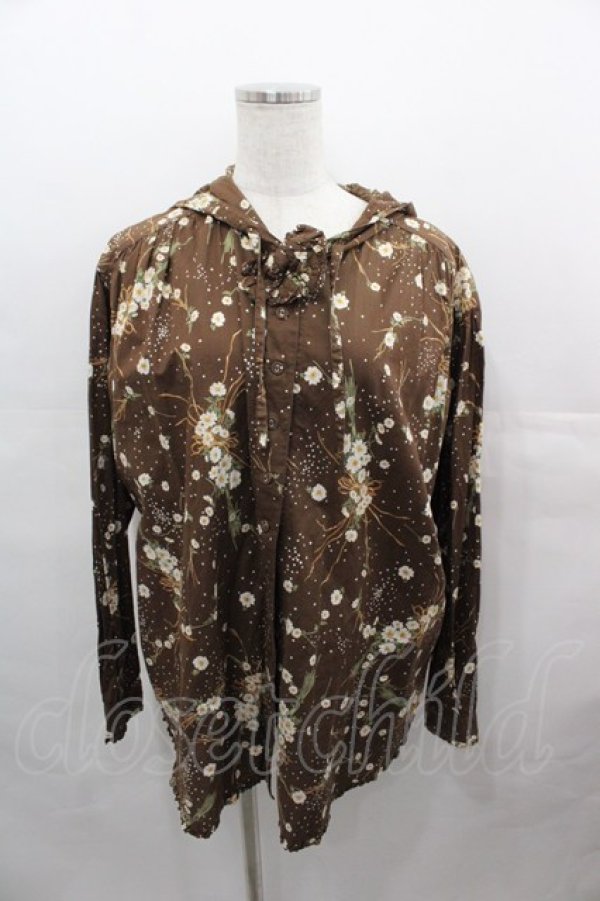 画像1: PINK HOUSE / プリントブラウス  ブラウン I-25-08-15-020-LO-BL-HD-ZT255 (1)