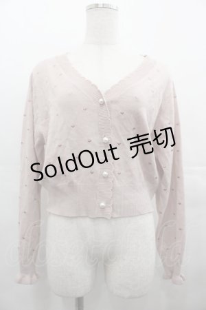 画像: evelyn / ハート刺繍ニットカーディガン  ピンク I-25-08-15-003-LO-TO-HD-ZI